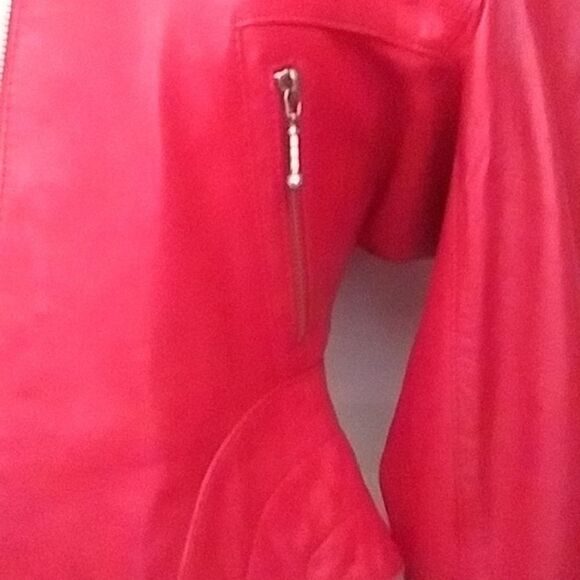 Michael Hoban North Beach Leather Red Motorcycle Jacket Vintage 80s 90s - Picture 7 of 16